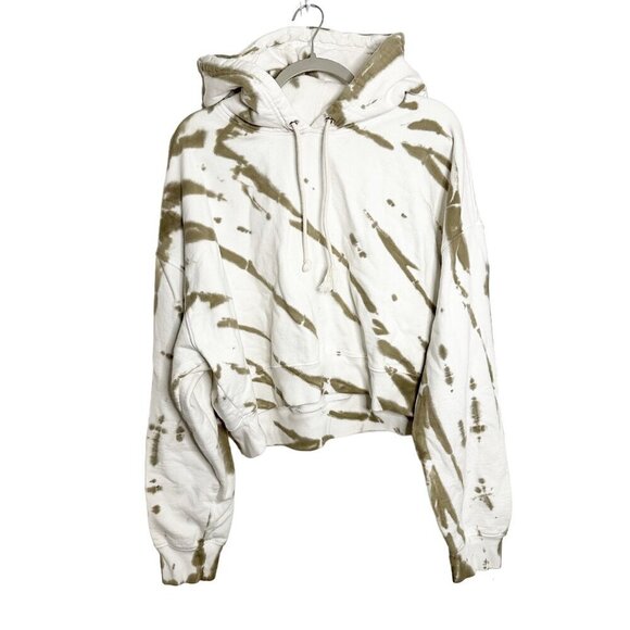 Good American Cropped & Cool Hoodie Putty Tie Dye Plus Size 4XL - Picture 2 of 6